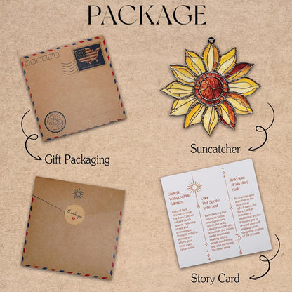 Radiant Sunflower Acrylic Suncatcher Stained Glass Effect Window Car Hanging Christmas Ornament Indoor Outdoor Decor Garden Sun Catcher Panel for Sunflower Lover for Women Mom Grandma