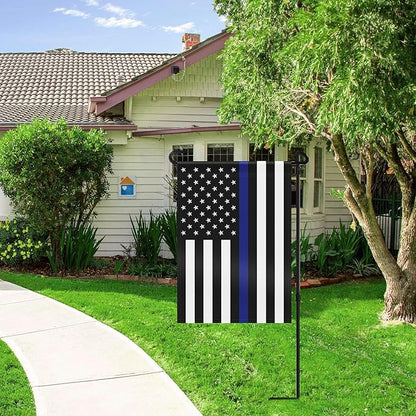 HOOSUN Double Sided Thin Blue Line American Police Garden Flag, USA United States Decorative Garden Flags - Weather Resistant & Double Sided - 12.5 x 18 Inch