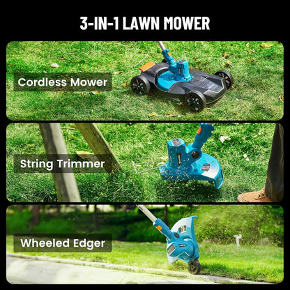 SEESII 3-in-1 String Trimmer Cordless: 12-Inch Weed Wacker with 2 * 4.0Ah Battery & 21V Charger, Lightweight Electric Grass Trimmer/Edger for Lawn Care & Gardens