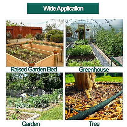 200ft 1/4'' Soaker Hose Tubing kit for Drip Irrigation with 100ft Drip Irrigation Tubing 102pcs Irrigation Fittings for Drip Water System Raised Garden Bed Greenhouse Patio Lawn