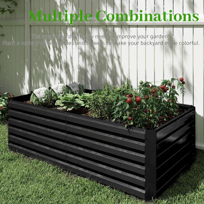 8x4x2 ft Raised Garden Bed, Large Metal Planter Raised Beds, Planters for Outdoor Plants for Vegetables, Flowers, Herbs, Fruits, and Succulents.(2 Pcs)