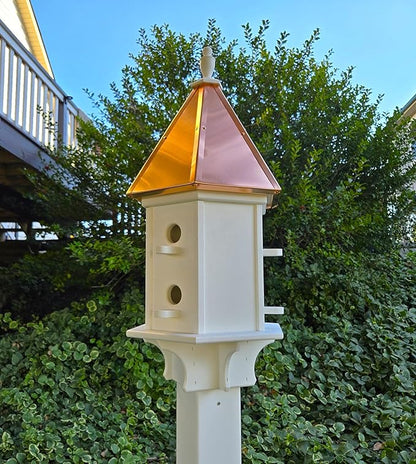 Amish Handmade Birdhouse with Copper Roof 6 CompartmentsBird Watching (Copper Roof, 6 Compartments)