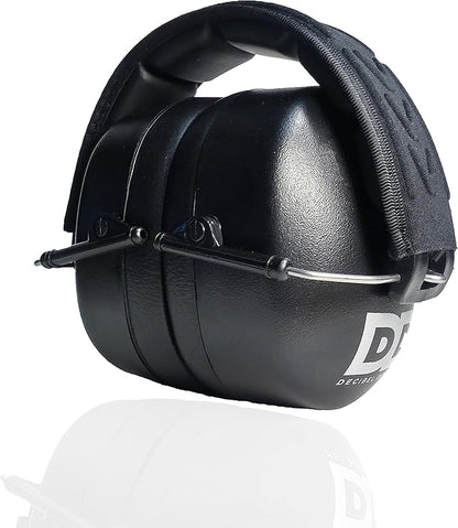 DECIBEL DEFENSE Professional Safety Ear Muffs 37dB NRR - The HIGHEST Rated & MOST COMFORTABLE Ear Protection for Shooting & Industrial Use - THE BEST HEARING PROTECTION GUARANTEED (EXTRA LARGE)