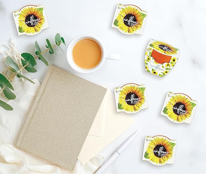 BUZZY Seeds Sunflower Daydream Collection 6-Pack Mini Terracotta Grow Pots, Includes Seed Packets and Growing Medium, Flower Starter Kit for Kids and Adults, Indoor Gardening Gift, Wedding Favors