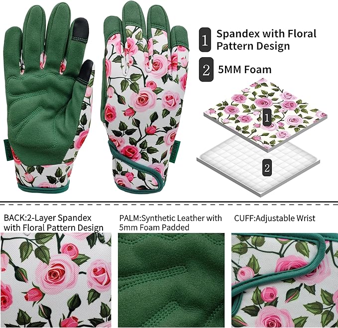 Thorn Proof&Puncture Resistant Gardening Gloves with Grip,Garden Gloves for Women, Leather Work Gloves,Gifts