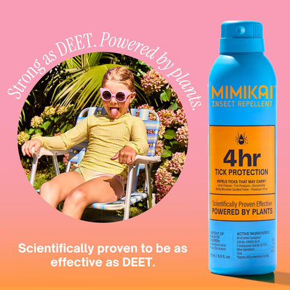 Mimikai Tick Repellent Spray, DEET-Free for Skin and Outdoor Use, Non-Toxic, Plant-Powered Skincare, 5.5oz