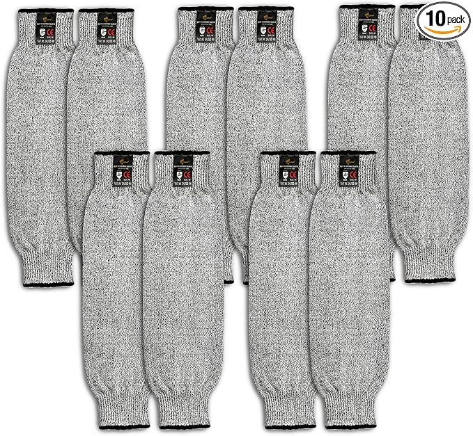 Evridwear Protective Arm Sleeves Cut Resistant Farmers Sleeves for Men Work, Gardening, Farming, Arm Protectors for Thin Skin and Bruising (Extra Large, No Thumb Hole) 5 Pairs