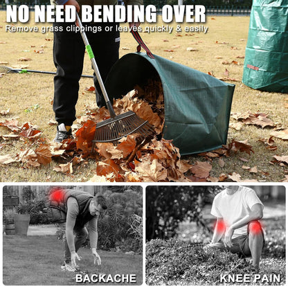 Joyhalo Reusable Yard Waste Bags Set, 3 Pack 72 Gallon Lawn And Leaf Bags with 40 Gallon Dustpan-Type Heavy Duty Garden Bag, Standable Garden Waste Container For Leaves