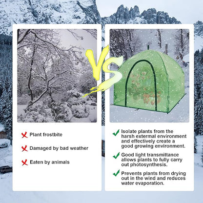 24.5″ *24.5″ *20.5″ Winter Plant Warm Covers - Raised Bed Cover, Warm Tent Freeze Protection Humidity Domes for Germination, Seedling Propagation Protecting Plants from Animals 2PCS