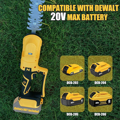 Cordless Hedge Trimmer, Grass Trimmer, 2 in 1 Handheld Electric Bush Trimmer Compatible with Dewalt 20v Battery (No Battery), Grass Trimmer, Bush Trimmer & Grass Shears