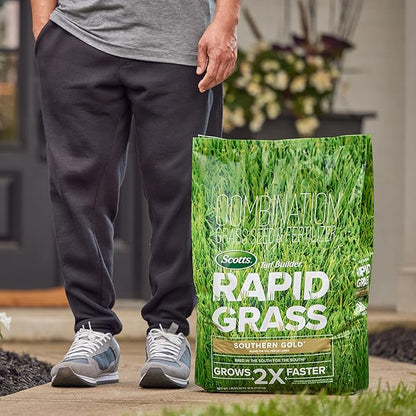Scotts Turf Builder Rapid Grass Southern Gold Blend for Tall Fescue Lawns, Combination Seed and Fertilizer, 16 lbs.