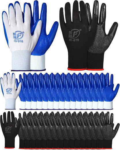 Honeydak 36 Pairs Gardening Gloves for Men Women Breathable Rubber Coated Garden Gloves