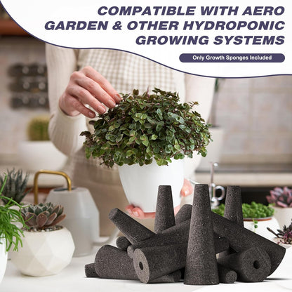 100 Pack Hydroponics Grow Sponges - Replacement Root Growth Sponge Seed Pods for Hydroponic Garden Indoor Growing System, Seed Starter Sponges Pod Kit with 100 Labels and 1 Tweezers