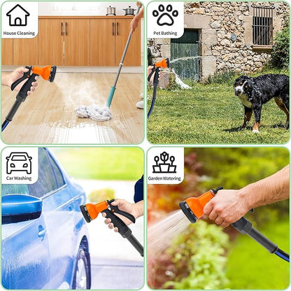 100 FT Garden Hose, Flexible No Kink Heavy Duty Garden Water Hose Flex Copper Bullet Collapsible Washer Rubber Hose 5/8" Soft Lightweight Outdoor Waterhose Manguera Para Jardin