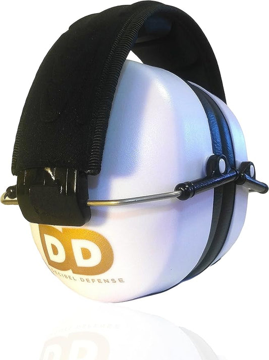 DECIBEL DEFENSE Professional Safety Ear Muffs 37dB NRR - The HIGHEST Rated & MOST COMFORTABLE Ear Protection For Shooting & Industrial Use - THE BEST HEARING PROTECTION GUARANTEED! (WHITE)