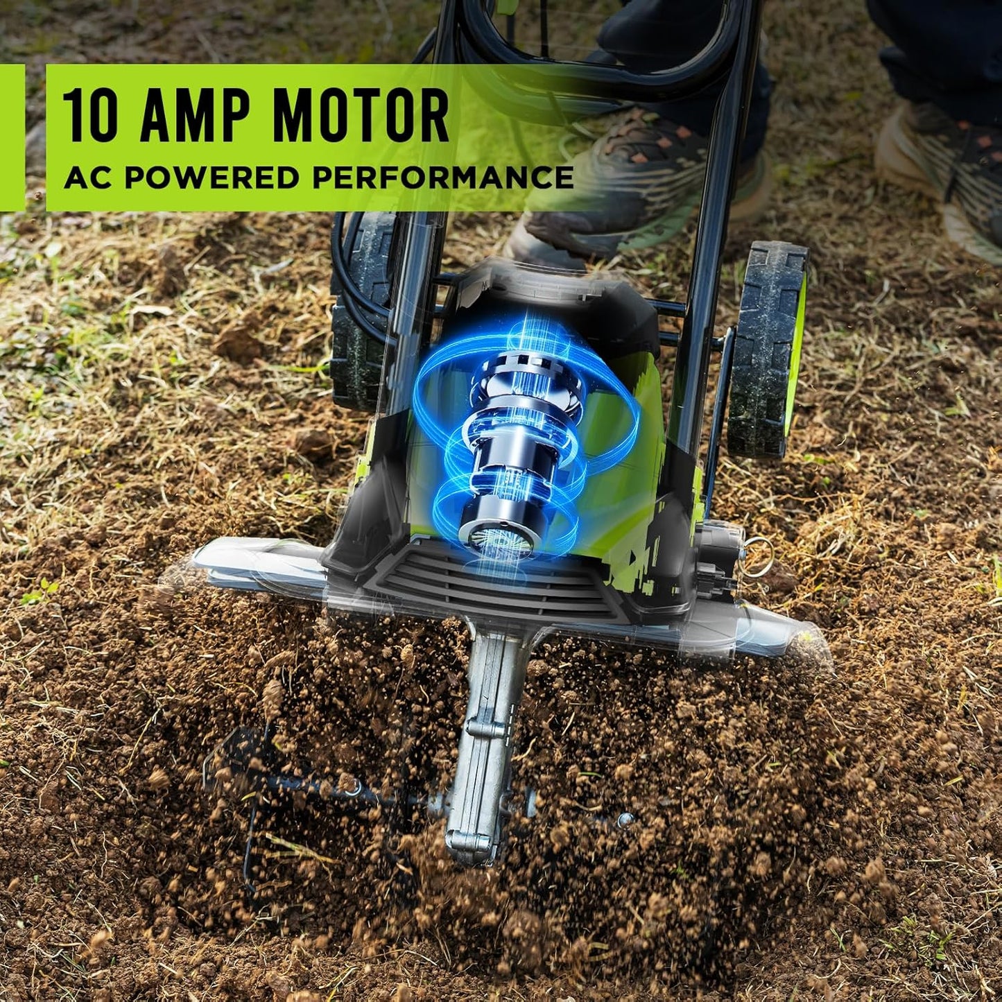 STEELITE 14-Inch Corded Electric Tiller, 10 Amp Powerful Garden Cultivator for Soil Preparation and Landscaping – Lightweight, Durable, and Easy to Use