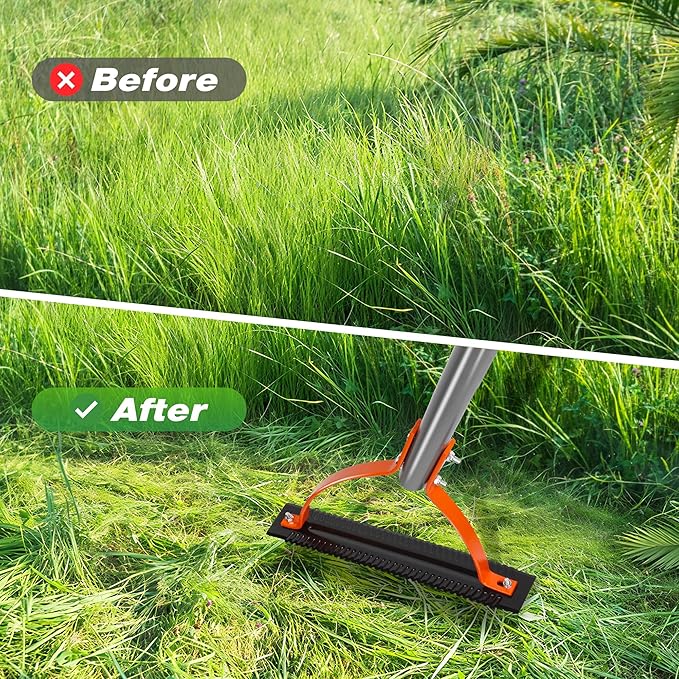 Walensee Weed Grass Cutter with Serrated Double-edged Sharp Blade Manual Grass Whip with 30 Inch Steel Handle Cut Overgrown Weeds Cutting Hand Tool Steel Sod Cutter for Garden, Yard, Field and Ditches
