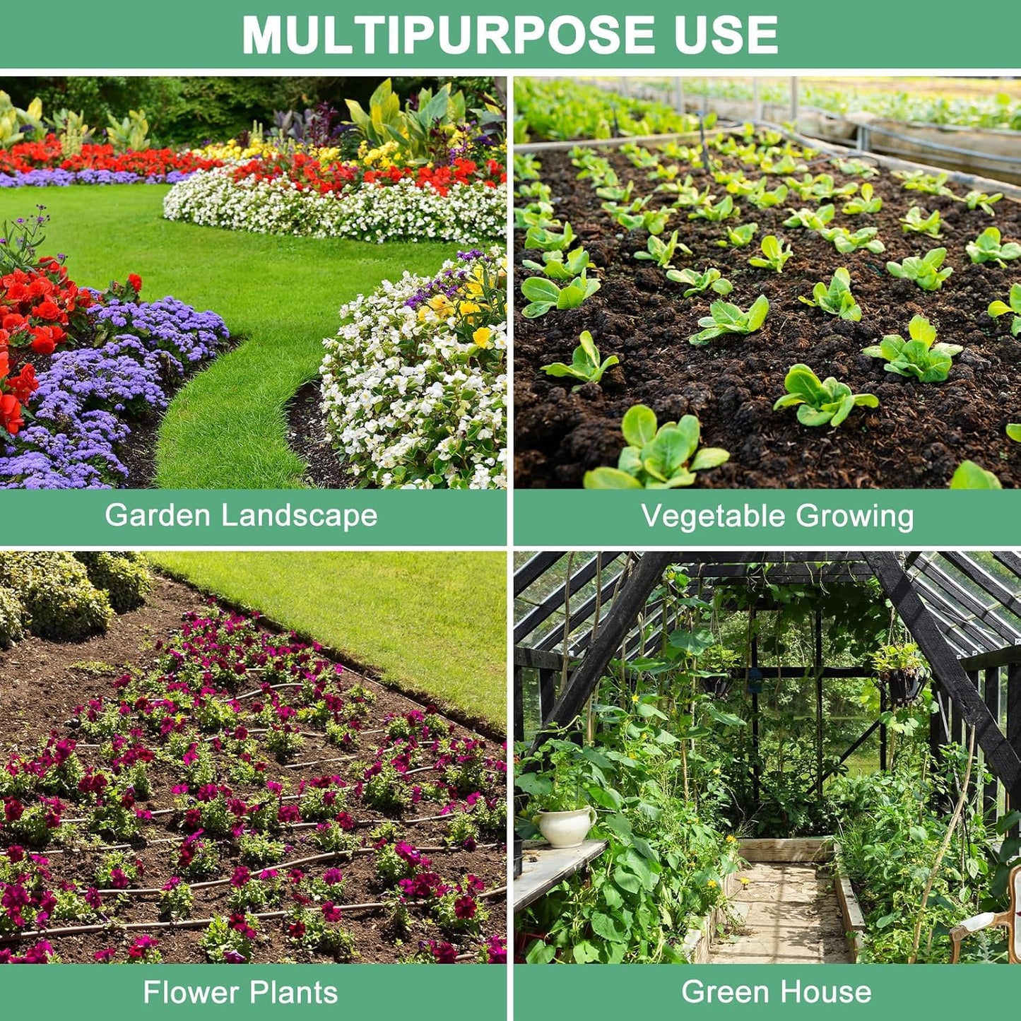 300-Pack Misting Nozzles, 90/180/360 Degree Irrigation Emitter Sprinklers for Garden/Plant/Lawn Water Irrigation System Barbed Refraction Atomizing Dripper [Blue/Green/Red]