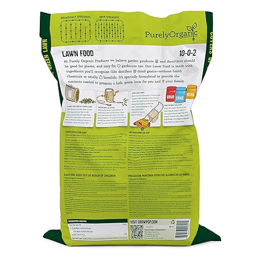 Purely Organic Products Lawn Food 10-0-2, 15 LB Bag (Covers 3,000 Square Feet)
