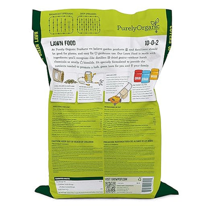 Purely Organic Products Lawn Food 10-0-2, 15 LB Bag (Covers 3,000 Square Feet)