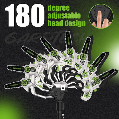 Gardtech 20V MAX* Brushless Cordless Pole Saw + 6 Inch Mini Chainsaw Cordless, 99-inch Max Reach & Multi-Angle for Tree Branches Pruning, Wood Cutting(2.0Ah Battery and Charger Included)