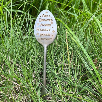 Garden Plant Marker Friendship Gift for Women Gardeners, Plant Stake Label Sign Tag Gardening Gifts for Woman Plant Lovers, Metal Garden Decoration (Make History)