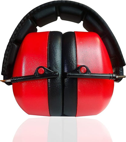 DECIBEL DEFENSE Professional Safety Ear Muffs 37dB NRR - The HIGHEST Rated & MOST COMFORTABLE Ear Protection for Shooting & Industrial Use - PROFESSIONAL HEARING PROTECTION (SAFETY RED)