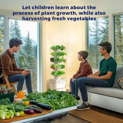 SJZX Hydroponics Growing System Kit, 5-Layer Hydroponic Tower, 30 Planting Holes, Space-Saving Vertical Gardening System, Suitable for Both Indoor and Outdoor use Germination Kits