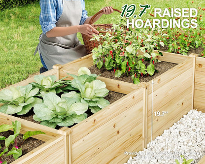 AMERLIFE U-Shaped Raised Garden Bed, 7.5Wx6Dx1.6H Free Combination Outdoor Wooden Raised Garden Bed Planter with 19.6" Depth Planter Box