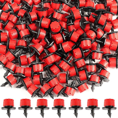 120 PCS Irrigation Drippers Sprinklers,1/4 Inch Drip Emitters, 360 Degree Adjustable Flow Dripper, 8-Hole Irrigation Nozzles for Flower Plant Watering System
