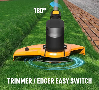 40V Cordless Weed Whacker, 2Ah Battery Powered Weed Eater, 3-Positions Adjustable Cutting Width Grass Trimmer, Telescopic Aluminum Shaft String Trimmer, Battery & Charger Included