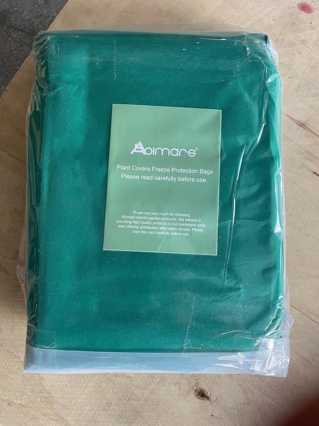 Abimars Thicker Plant Covers Freeze Protection Jacket 2.36 oz/yd², 5.2'x6.5' Reusable Winter Plant Covers with Drawstring & Zipper, 2 Pack Light, Porous Fabric for Plant Breathing