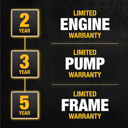 DeWalt DXPW3400PRNB-S PressuReady 3400 PSI Gas Pressure Washer with Quick Start Technology, 2.5 GPM Axial Cam Pump, 208cc Engine, Cold Water, Includes 25-Ft Hose, Nozzles, Spray Gun & Wand, 49-State