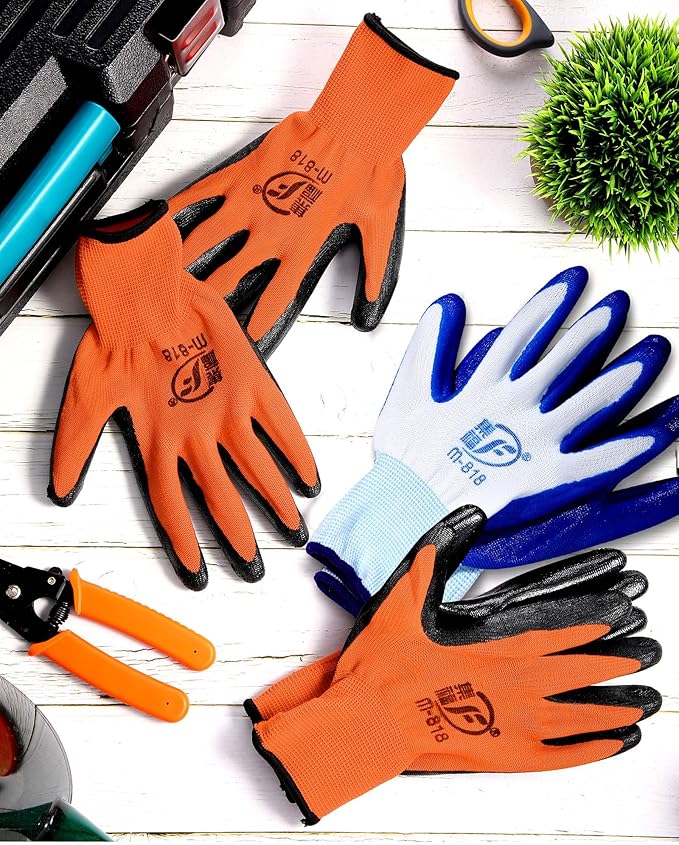 Honeydak 36 Pairs Gardening Gloves for Men Women Breathable Rubber Coated Garden Gloves