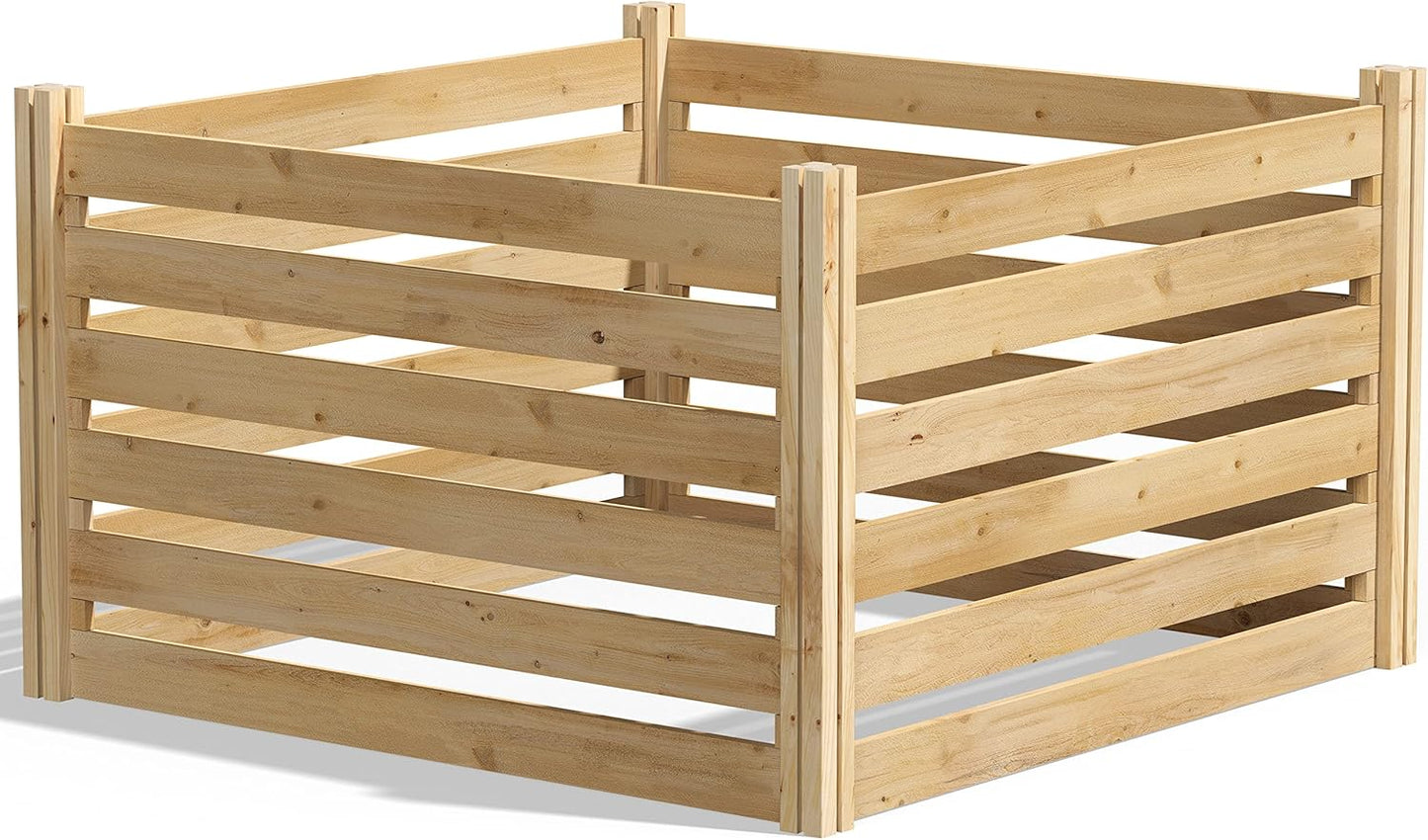 Greenes Fence Cedar Wood Composter, 48" L x 48" W x 31" H / 309.17 gallons - Made in USA with North American Cedar