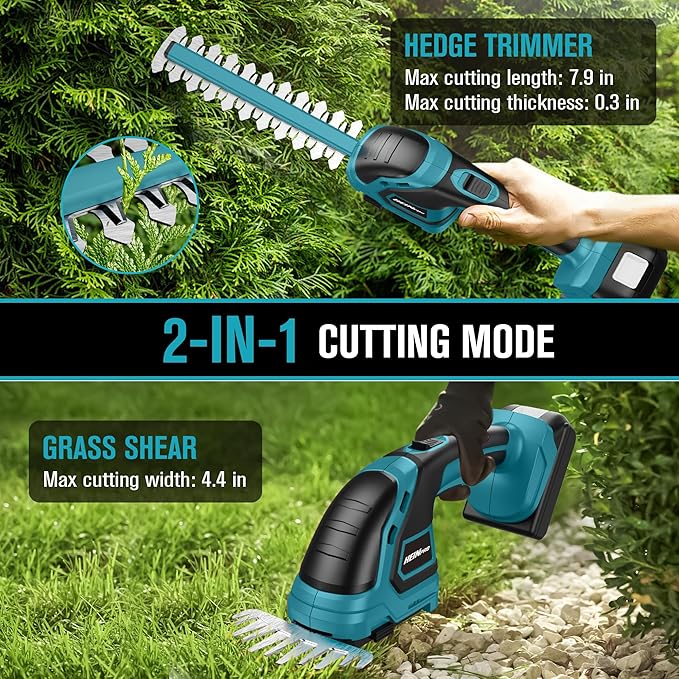 Cordless Hedge Trimmer Compatible with Makita 18V Battery (Battery not Included), Electric Hedge Trimmer Cordless, Bush Trimmers Grass Shears Handheld, Shrub Trimmers for Yard, Garden