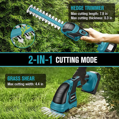 Cordless Hedge Trimmer Compatible with Makita 18V Battery (Battery not Included), Electric Hedge Trimmer Cordless, Bush Trimmers Grass Shears Handheld, Shrub Trimmers for Yard, Garden