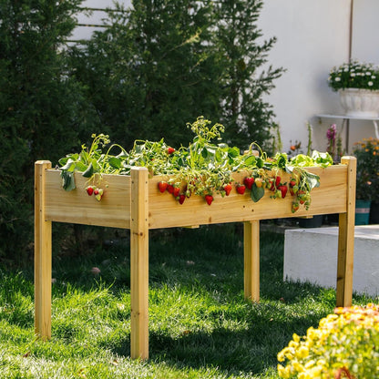 Premium Fir Wooden Raised Garden Bed with Four Legs for Backyard and Balcony Gardening,Suitable for Indoor and Outdoor use,49.5''×23.5''×30''