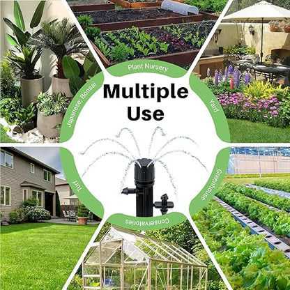 30 Pcs Drip Irrigation Emitters, Adjustable Irrigation Drippers Micro Sprinkler Drip Sprinkler Head for 1/4 Drip Irrigation Tubing, 360° Water Flow Drippers for Drip System, Automatic Irrigation