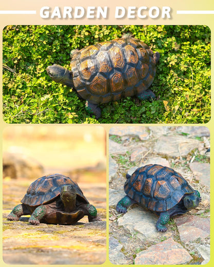 Tortoise Turtle Statue,Resin Garden Sculpture Indoor/Outdoor Yard Lawn Ornament,Home Decor (Large)