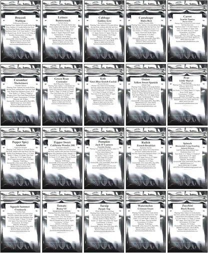 Beginner Survival Seed Vault: 10,000+ Heirloom & Non-GMO Seeds (20 Easy to Grow Varieties) by B&KM Farms