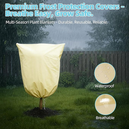 Plant Covers Freeze Protection 2 Pack 47.2”*70.8” with Zipper and Drawstring Frost Cloths for Outdoor Garden Plants Tree Potted Winter Cold Weather