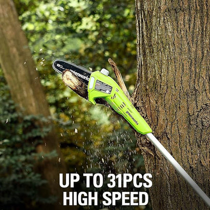 Greenworks 24V 8" Cordless Polesaw (Great For Pruning and Trimming Branches / 125+ Compatible Tools), Tool Only
