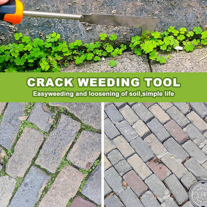 Weed Puller Tool,Portable Garden Weeder Tool,Crack Weeder Crevice, 4 Teeth Weeding Tool, L-Shaped Weeding Tool, Weeding Artifact Tool for Gardening(2 Pcs)