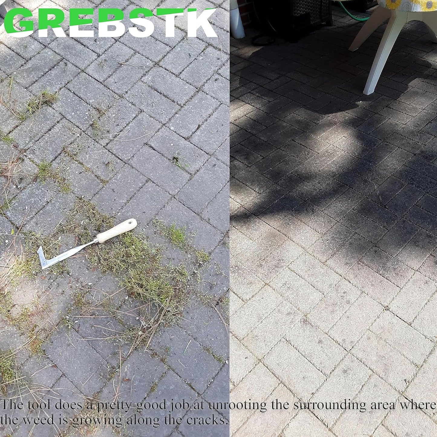 GREBSTK Crack Weeder Crevice Weeding Tool Manual Weeder Beech Handle Lawn Yard Gardening Tool