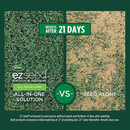 Scotts EZ Seed Patch & Repair Tall Fescue Lawns Combination Mulch, Grass Seed and Fertilizer for Bare Spots and Repair, Grows Anywhere, 40 lb.