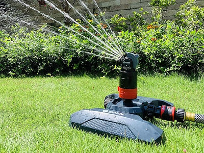 Eden 94124 Multi Pattern Turbo Gear Drive Sprinkler Plus Misting System, with Quick Connect Set, 360 Degree Coverage
