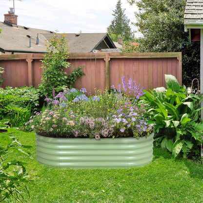 BPS 4-in-1 Metal Raised Garden Bed, 5x2 FT Galvanized Planter Raised Beds for Vegetables, Flowers 17" Extra Tall