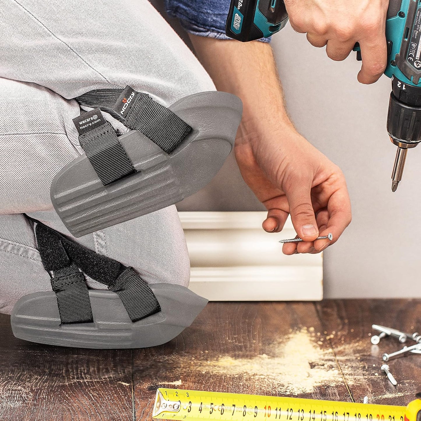 NoCry Foam Knee Pads for Work — Waterproof and Lightweight Knee Pads for Cleaning, and Easy Fit Knee Pads for Gardening with Adjustable Straps — Perfect Work Knee Pads for Women