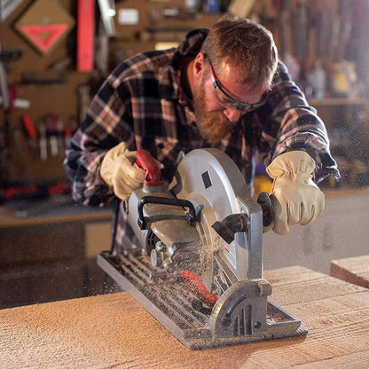 Wells Lamont 3-Pack Leather Work Gloves Men, Heavy Duty Leather Gloves for Men, Beige, Large (1130LF)